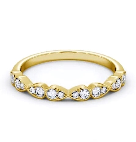 Half Eternity 0.15ct Round Diamond Pear Design Ring 18K Yellow Gold HE80_YG_THUMB1
