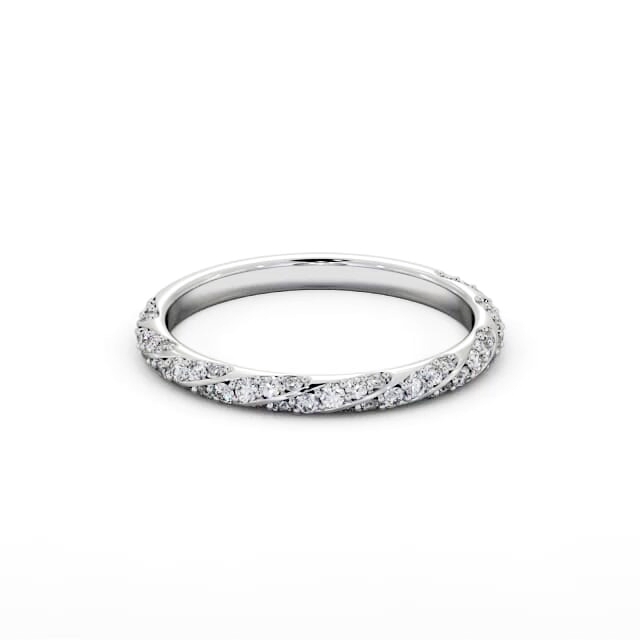 Half Eternity 0.35ct Round Diamond Ring 18K White Gold - Parnika HE81_WG_HAND