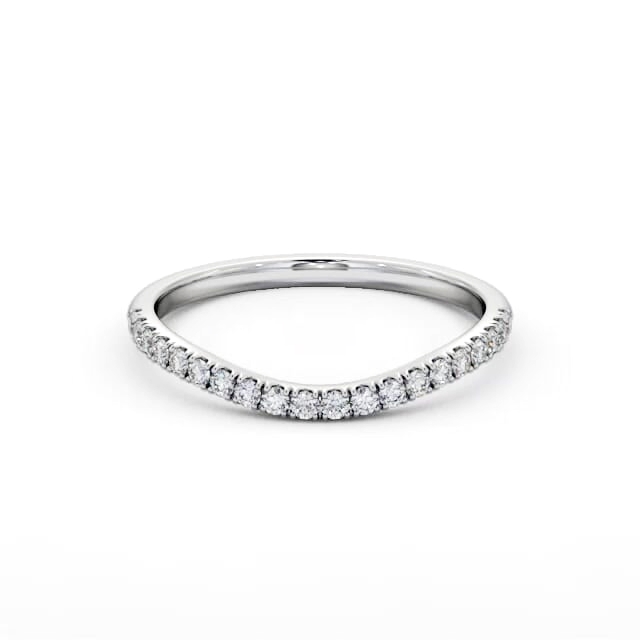 Half Eternity Round Diamond Ring 18K White Gold - Meera HE84_WG_HAND