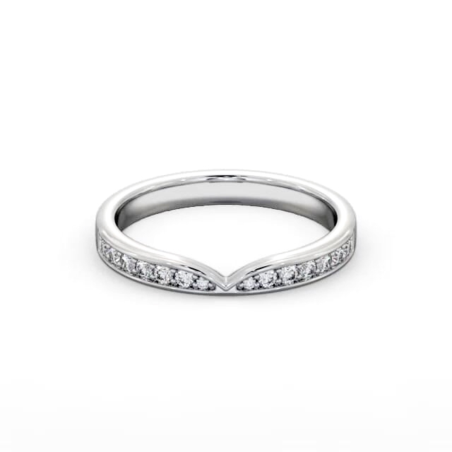 Half Eternity Round Diamond Ring 18K White Gold - Nallely HE86_WG_HAND