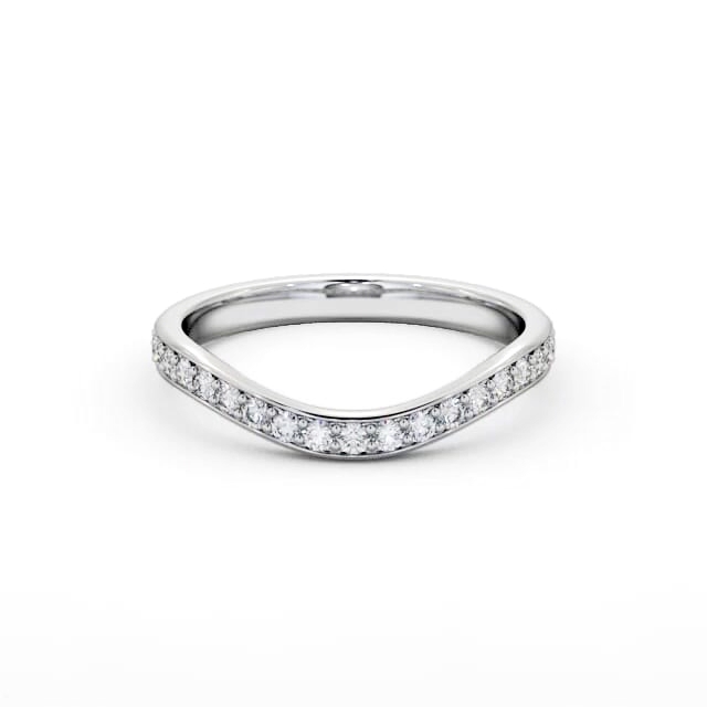 Half Eternity Round Diamond Ring 18K White Gold - Kamiah HE87_WG_HAND