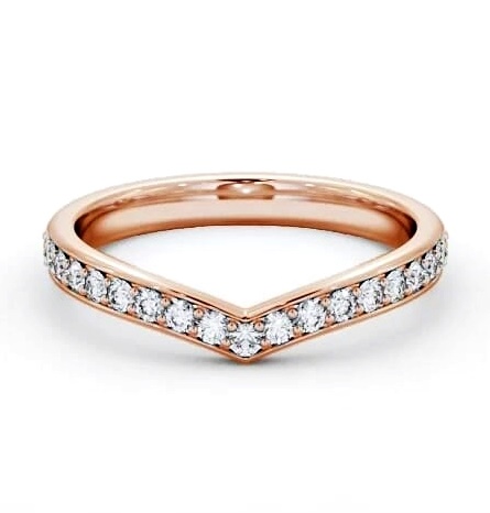 Half Eternity Round Diamond Wishbone Design Ring 18K Rose Gold HE88_RG_THUMB2 