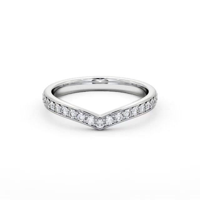 Half Eternity Round Diamond Ring 18K White Gold - Adelena HE88_WG_HAND