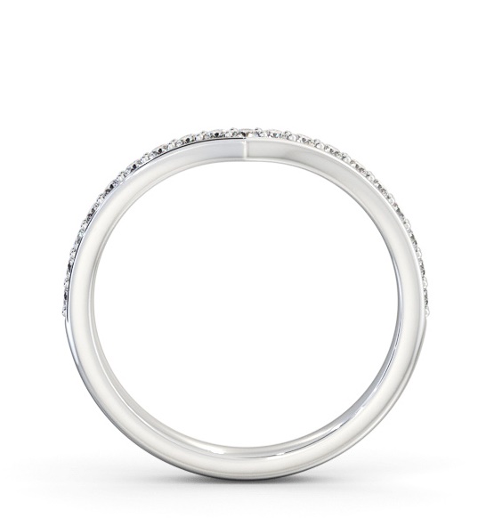 Half Eternity Round Diamond Wishbone Design Ring 9K White Gold HE88_WG_THUMB1 
