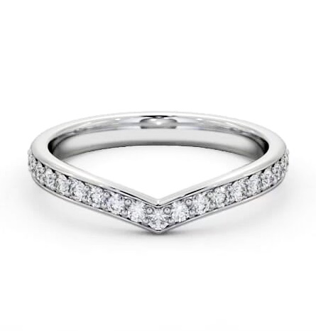 Half Eternity Round Diamond Wishbone Design Ring 18K White Gold HE88_WG_THUMB1
