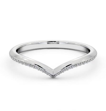 Half Eternity Round Diamond Knife Edge Wishbone Design Ring Platinum HE89_WG_THUMB2 