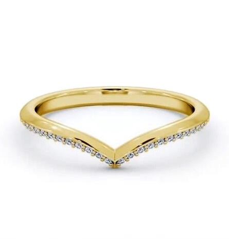 Half Eternity Round Knife Edge Wishbone Design Ring 18K Yellow Gold HE89_YG_THUMB1