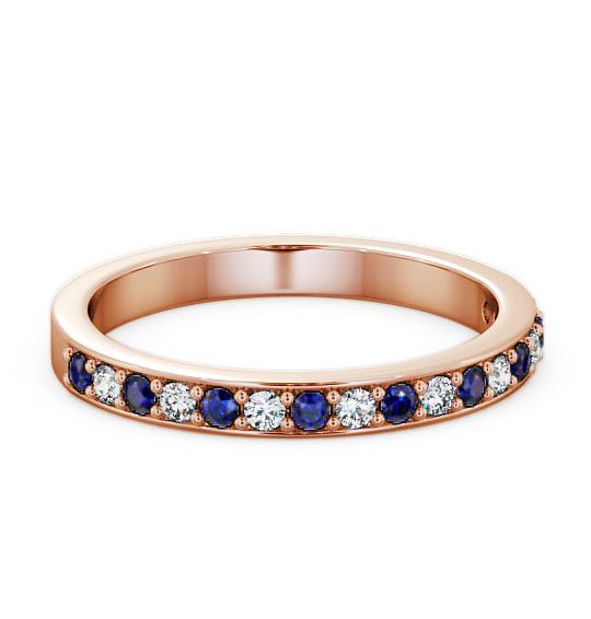 Half Eternity Blue Sapphire and Diamond 0.34ct Ring 18K Rose Gold HE8GEM_RG_BS_THUMB1