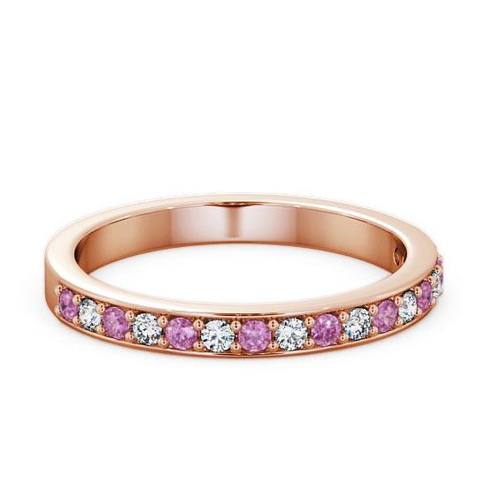 Half Eternity Pink Sapphire and Diamond 0.34ct Ring 9K Rose Gold HE8GEM_RG_PS_THUMB1
