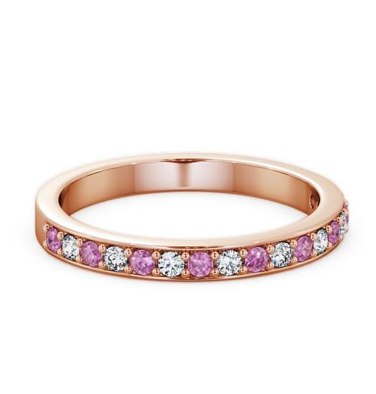 Half Eternity Pink Sapphire and Diamond 0.34ct Ring 9K Rose Gold HE8GEM_RG_PS_THUMB2 