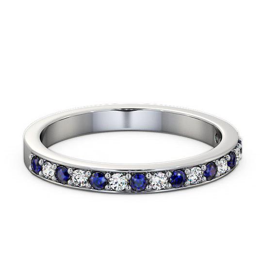 Half Eternity Blue Sapphire and Diamond 0.34ct Ring 18K White Gold HE8GEM_WG_BS_THUMB2 