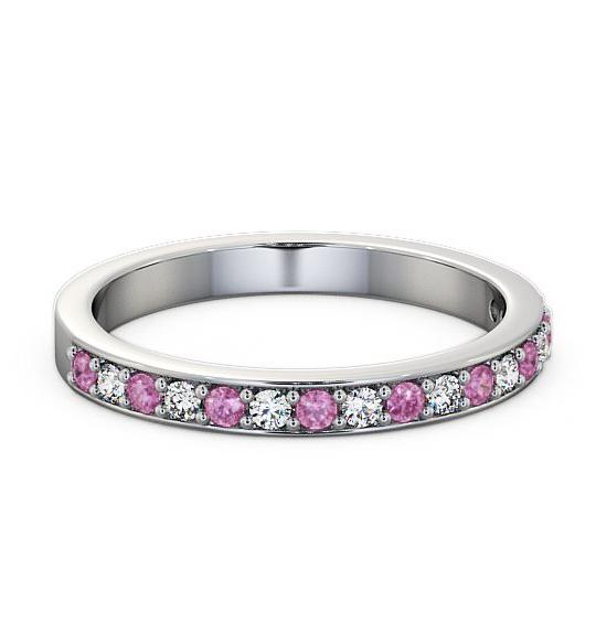 Half Eternity Pink Sapphire and Diamond 0.34ct Ring 18K White Gold HE8GEM_WG_PS_THUMB2 