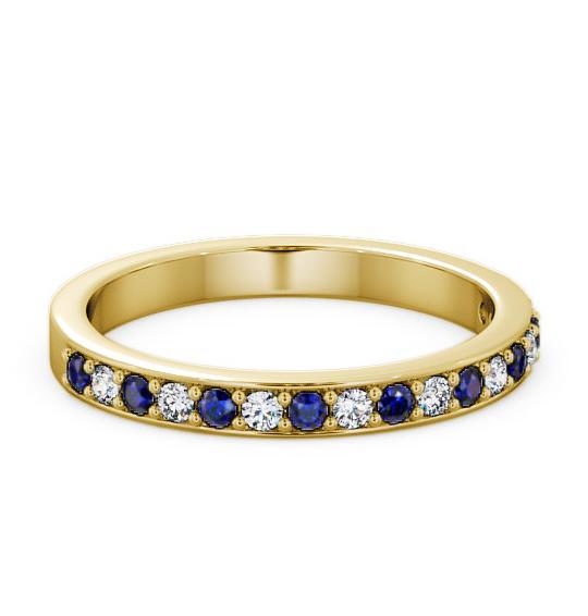 Half Eternity Blue Sapphire and Diamond 0.34ct Ring 9K Yellow Gold HE8GEM_YG_BS_THUMB1
