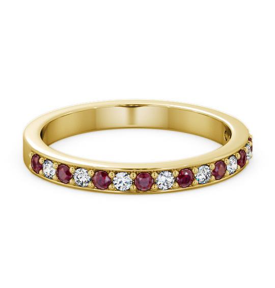 Half Eternity Ruby and Diamond 0.34ct Ring 18K Yellow Gold HE8GEM_YG_RU_THUMB2 