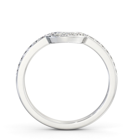 Half Eternity Round Diamond Half Moon Design Ring Platinum HE90_WG_THUMB1 