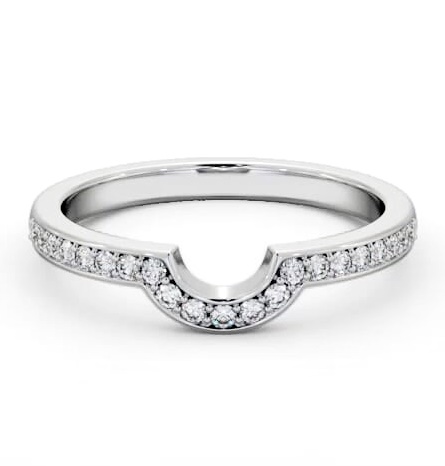 Half Eternity Round Diamond Half Moon Design Ring Platinum HE90_WG_THUMB2 