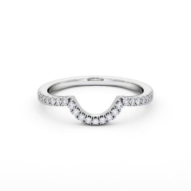 Half Eternity Round Diamond Ring 18K White Gold - Justine HE91_WG_HAND