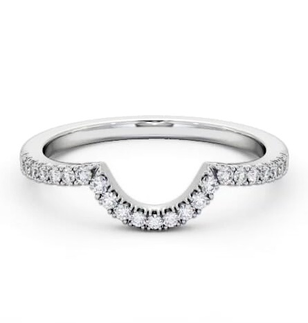 Half Eternity Round Diamond Half Moon Design Ring Platinum HE91_WG_THUMB2 