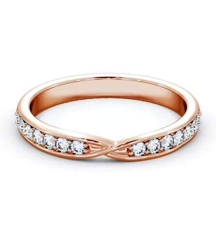 Half Eternity Round Pinched Cross Over Design Ring 18K Rose Gold HE93_RG_THUMB2 