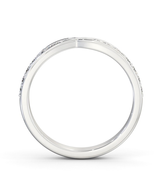 Half Eternity Round Diamond Pinched Cross Over Design Ring Platinum HE93_WG_THUMB1 