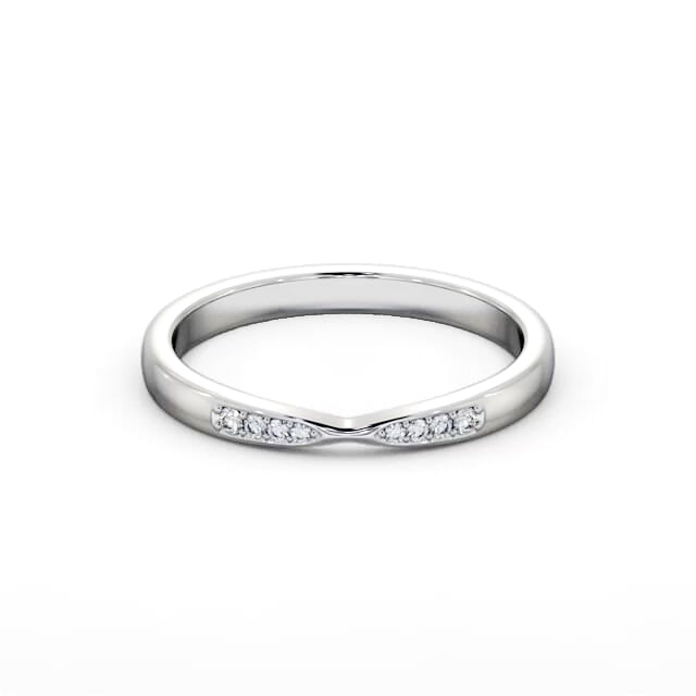 Ladies Round Diamond Wedding Ring 18K White Gold - Penelope HE94_WG_HAND