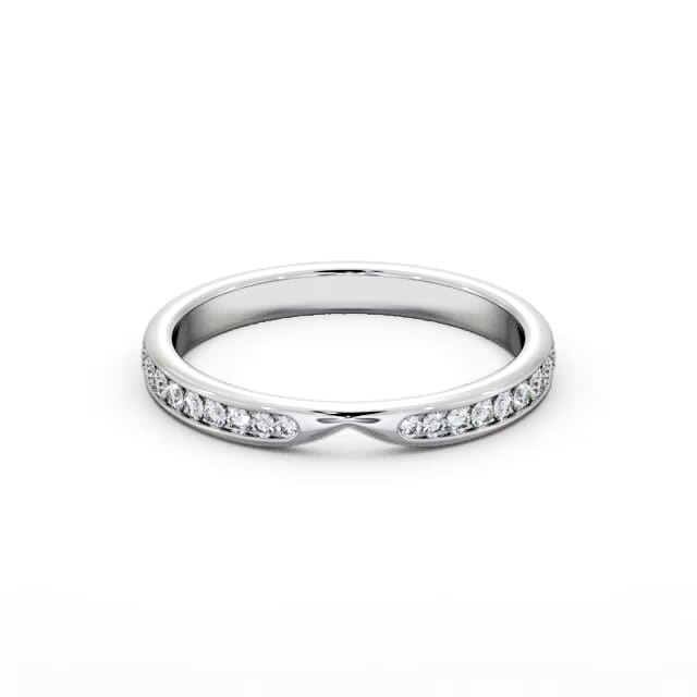 Half Eternity Round Diamond Ring 18K White Gold - Jaslene HE95_WG_HAND