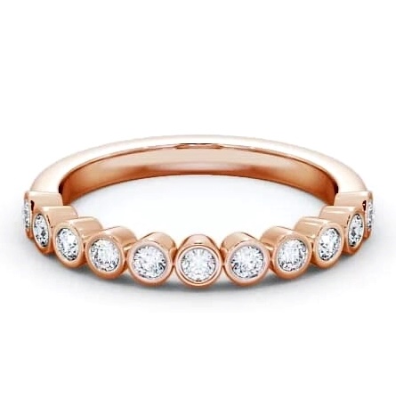 Half Eternity Round Diamond Bezel Set Ring 9K Rose Gold HE9_RG_THUMB1