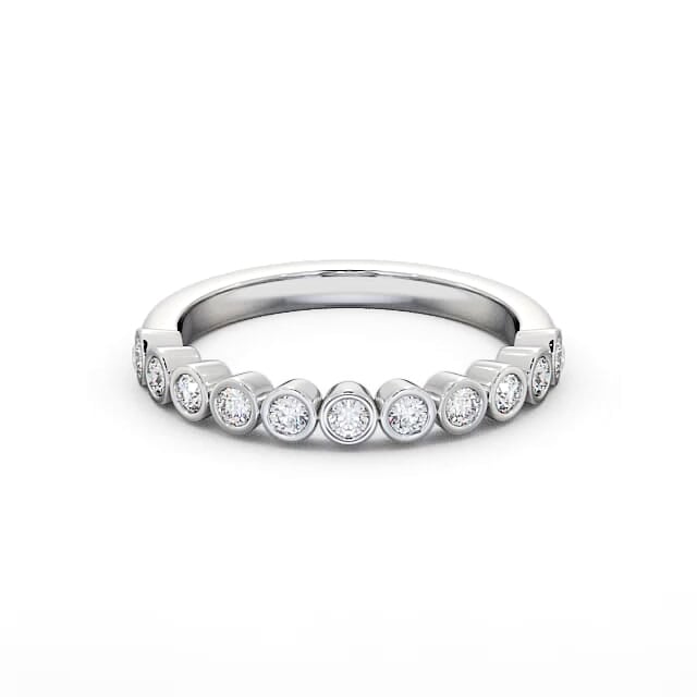 Half Eternity Round Diamond Ring 18K White Gold - Sylvia HE9_WG_HAND