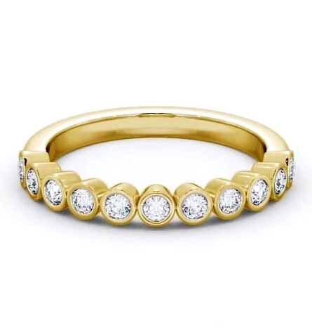 Half Eternity Round Diamond Bezel Set Ring 18K Yellow Gold HE9_YG_THUMB1