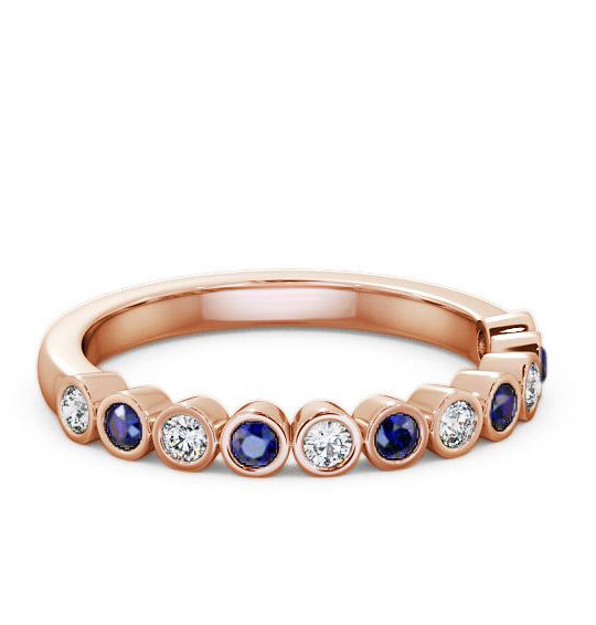 Half Eternity Blue Sapphire and Diamond 0.38ct Ring 18K Rose Gold HE9GEM_RG_BS_THUMB2 