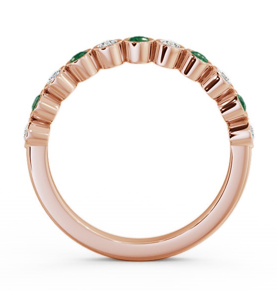 Half Eternity Emerald and Diamond 0.38ct Ring 9K Rose Gold HE9GEM_RG_EM_THUMB1 