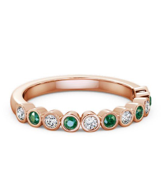 Half Eternity Emerald and Diamond 0.38ct Ring 18K Rose Gold HE9GEM_RG_EM_THUMB1