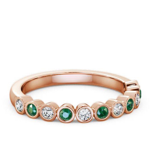 Half Eternity Emerald and Diamond 0.36ct Ring 18K Rose Gold HE9GEM_RG_EM_THUMB2 