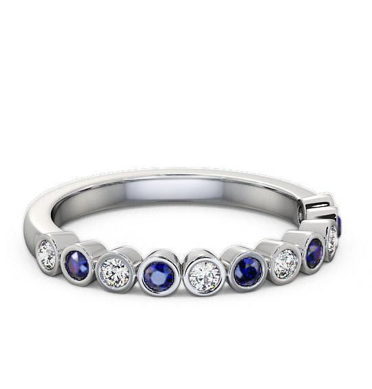 Half Eternity Blue Sapphire and Diamond 0.43ct Ring Platinum HE9GEM_WG_BS_THUMB2 