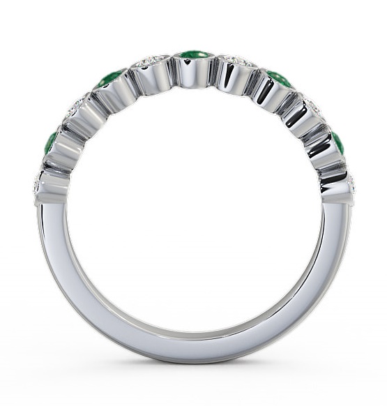 Half Eternity Emerald and Diamond 0.38ct Ring Platinum HE9GEM_WG_EM_THUMB1 