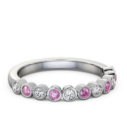 Half Eternity Pink Sapphire and Diamond 0.43ct Ring 18K White Gold HE9GEM_WG_PS_THUMB2 
