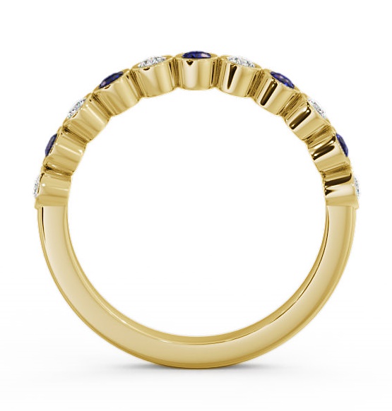 Half Eternity Blue Sapphire and Diamond 0.43ct Ring 18K Yellow Gold HE9GEM_YG_BS_THUMB1 