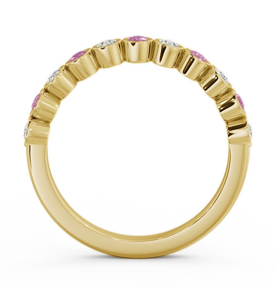 Half Eternity Pink Sapphire and Diamond 0.43ct Ring 18K Yellow Gold HE9GEM_YG_PS_THUMB1 