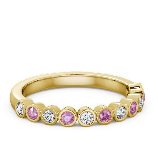 Half Eternity Pink Sapphire and Diamond 0.43ct Ring 18K Yellow Gold HE9GEM_YG_PS_THUMB1