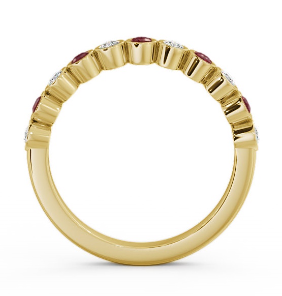 Half Eternity Ruby and Diamond 0.38ct Ring 18K Yellow Gold HE9GEM_YG_RU_THUMB1 