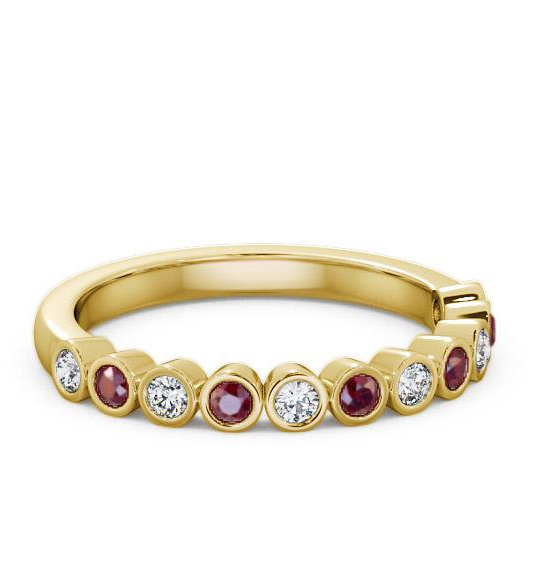 Half Eternity Ruby and Diamond 0.38ct Ring 18K Yellow Gold HE9GEM_YG_RU_THUMB2 