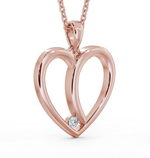 Heart Shaped Single Diamond Pendant 18K Rose Gold PNT100_RG_THUMB1 