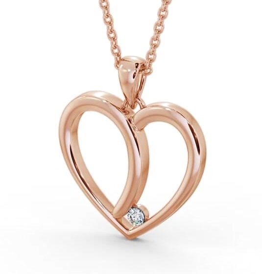 Heart Shaped Single Diamond Pendant 18K Rose Gold PNT100_RG_THUMB1