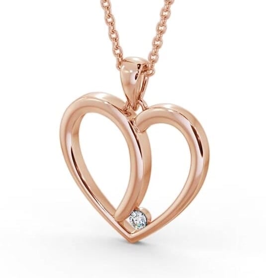 Heart Shaped Single Diamond Pendant 18K Rose Gold PNT100_RG_THUMB2 