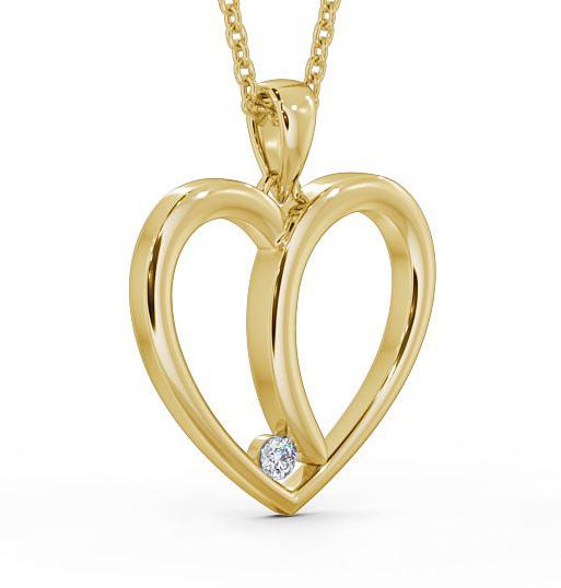 Heart Shaped Single Diamond Pendant 18K Yellow Gold PNT100_YG_THUMB1 