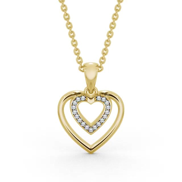 Heart Shaped Diamond Pendant 18K Yellow Gold - Minha PNT102_YG_NECK