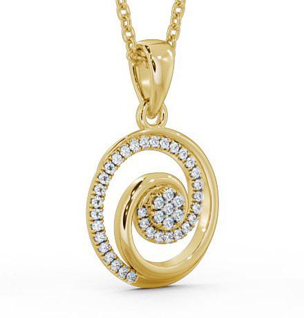 Cluster Style Diamond Swirling Pendant 18K Yellow Gold PNT103_YG_THUMB1 