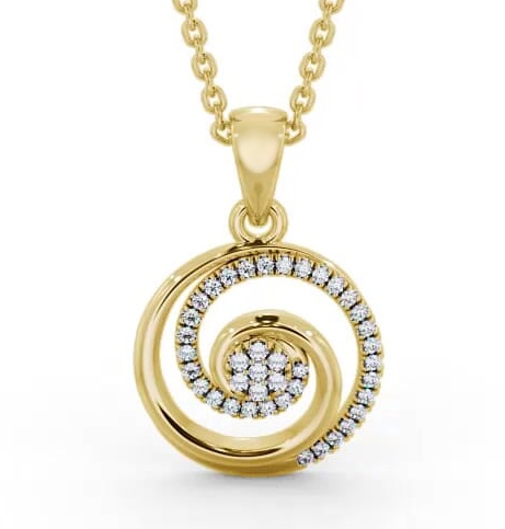 Cluster Style Diamond Swirling Pendant 18K Yellow Gold PNT103_YG_THUMB2 