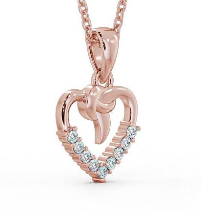 Heart Shaped Diamond Knott Design Pendant 9K Rose Gold PNT107_RG_THUMB1 