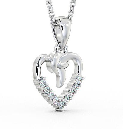 Heart Shaped Diamond Knott Design Pendant 9K White Gold PNT107_WG_THUMB1 